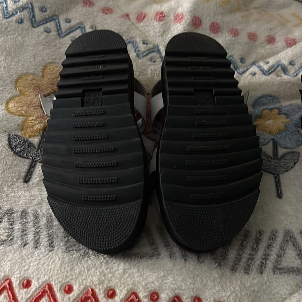 DOC MARTENS DUO Black and White Strappy Platform Sandals - Picture 6 of 7